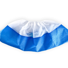 Waterproof Half Coated PP Half PE Film Non Woven Shoe Covers Blue White 15*40cm