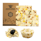 100% Cotton Sustainable Food Storage With Beeswax Wraps Reusable